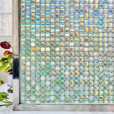 Mosaic Stained Window Adhesive Film Frosted Privacy Window Stickers Static Cling