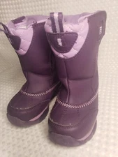 Lands End Girls Purple Winter Snow Boots - Hook & Loop - size 8M toddler