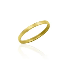 Plain Simple Gold Elegant Band Ring Handmade Lightweight Promise Band For Unisex