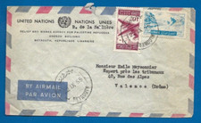 Enveloppe ONU Beyrouth (Liban) pour Valence (France) - 22-9-1955