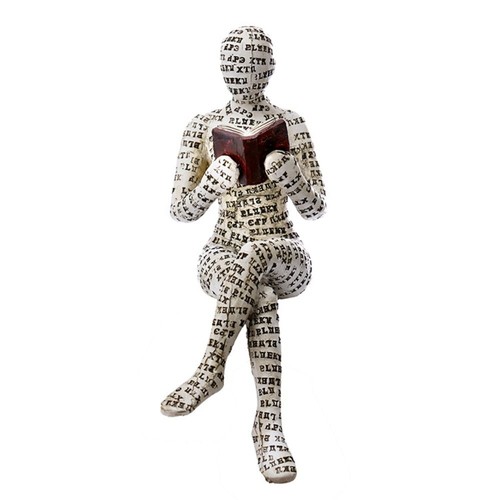 Resin Reading Woman Figurine Bookshelf Ornaments Humanoid Sculptures Home Decor - Picture 17 of 18