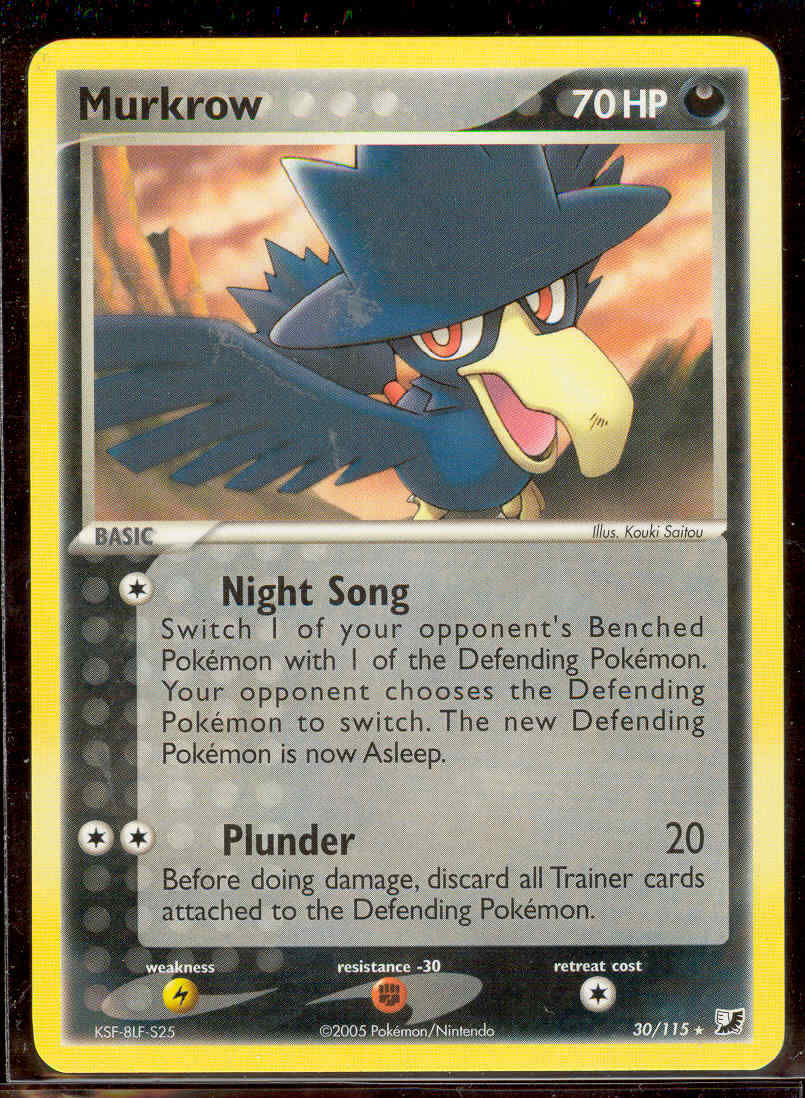 Pokemon MURKROW 30/115 Unseen Forces - RARE - NEAR MINT