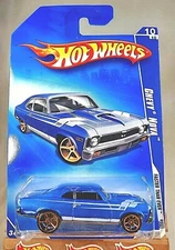 2009 Hot Wheels Kmart #136 Faster Than Ever 10/10 CHEVY NOVA Blue w/Gold FTE Sp