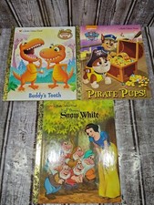Little Golden Book lot of 3 - Paw Patrol, Snow White Vintage, Dinosaur Train