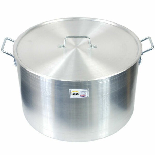 Extra Large 16" Casserole Aluminium Kitchen Cooking Pan Saucepan Pot