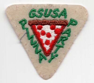 GSUSA Girl Scout Pizza Party Slice Fun Patch Crest Badge c2000 Day Event 2.25x2''