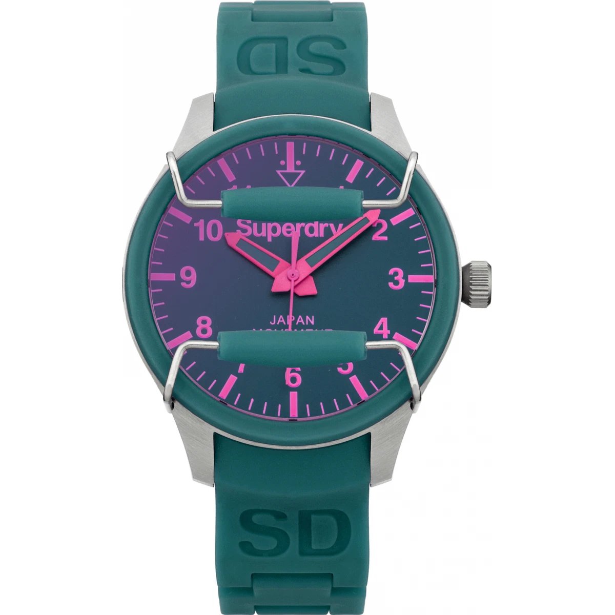 Superdry Uomo Orologio Con Silicone Bracciale (SYG189B) Nuovo