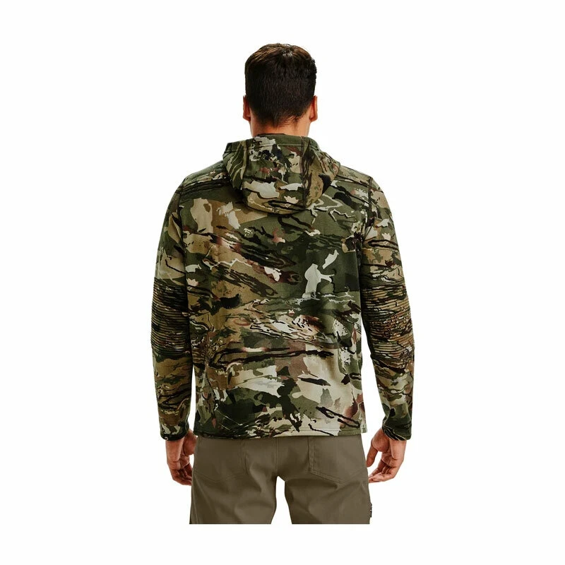 MEN'S UNDER ARMOUR UA RUT TWILL FLEECE BUTTON CAMO TOP HOODIE HUNTING 1343219 M - Image 2 of 4