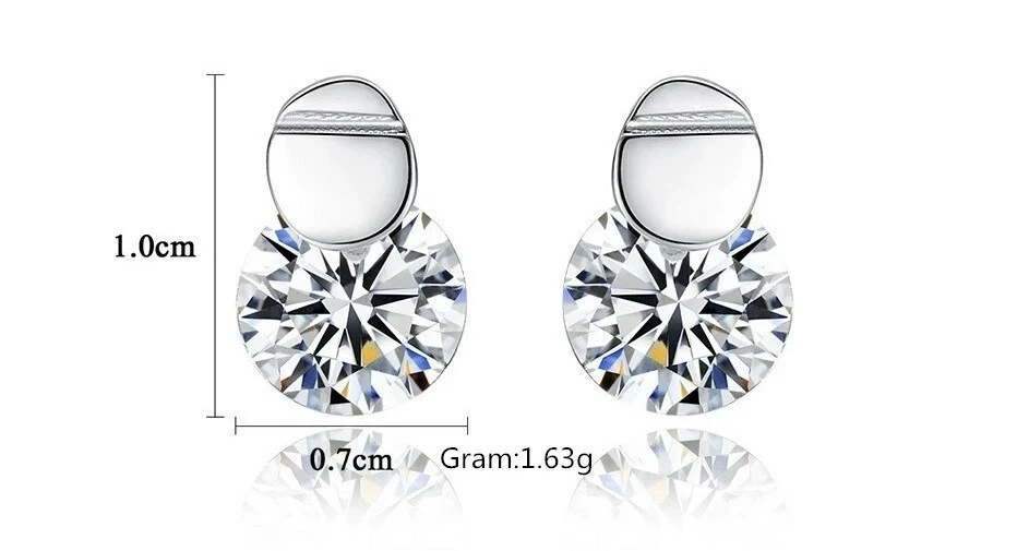 Damen Ohrringe Ohrstecker 925er Sterling Silber 3 Fach Rhodiniert Ohrschmuck - Bild 4 von 4