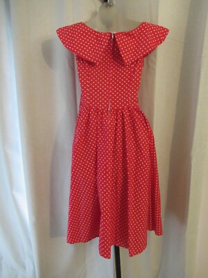 LINDY BOP Red White Polka Full Circle Swing Dress Retro 40's X Small | eBay