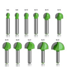 8mm Shank Core Box Router Bit Round Nose Cove Box 2Flutes Woodworking Cutter