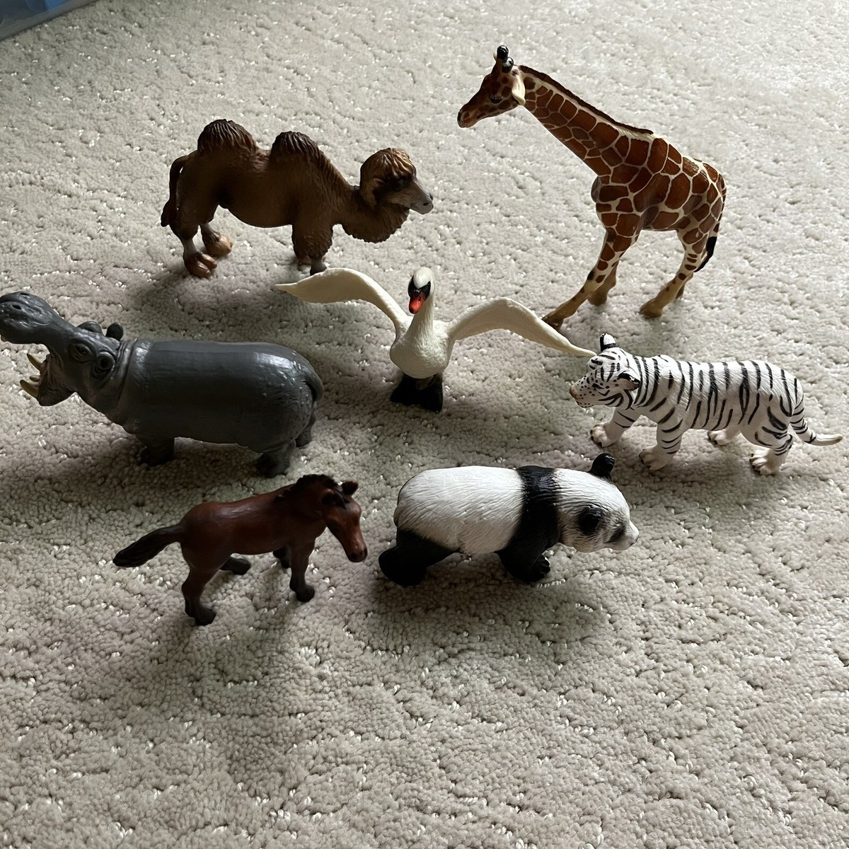 Schleich Animals Lot Vintage Retired Camel Giraffe Swan Panda