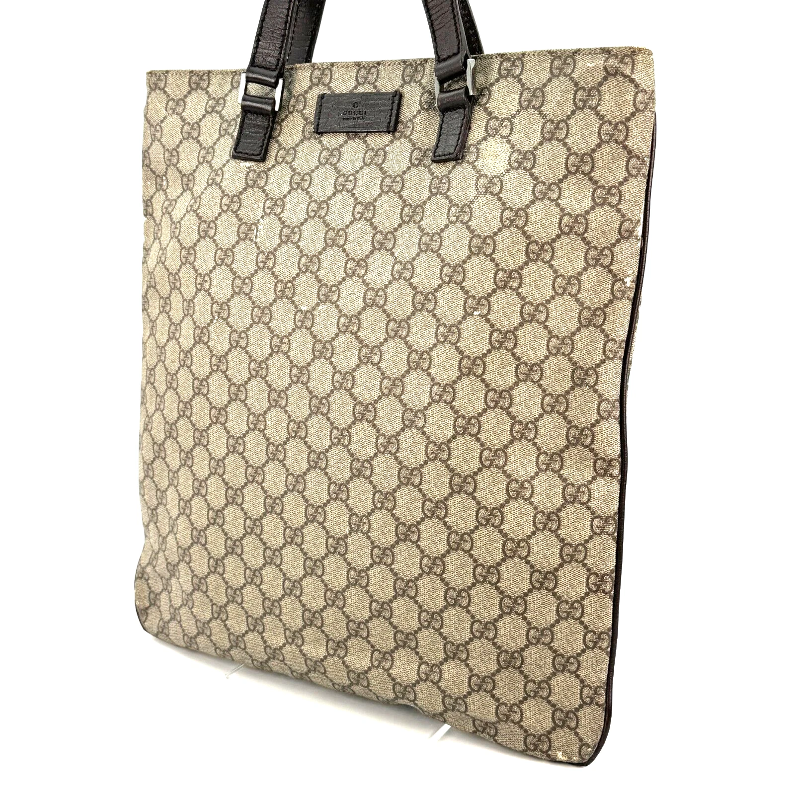 Sac fourre tout GUCCI Supreme PVC marron du Japon authentique 0271