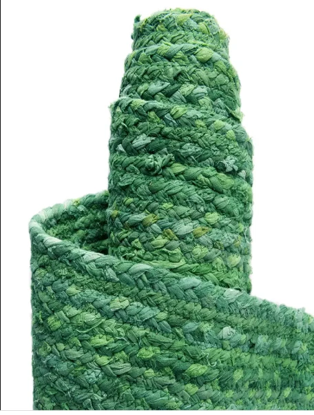 Tapis demi-lune 100 % coton naturel tressé tapis de porte de sol décoration d... - Photo 4/4