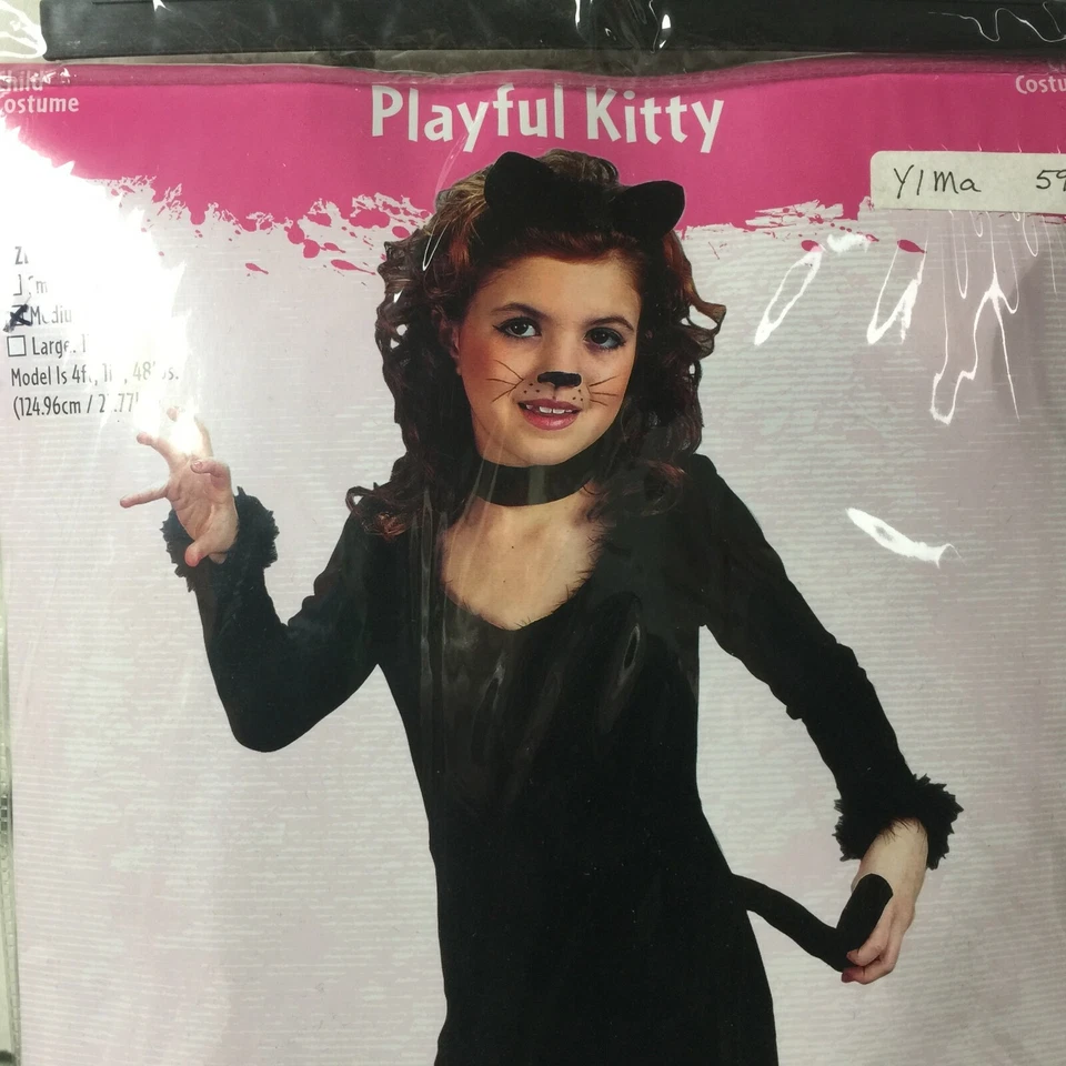 Disfraz de Halloween para niño grande divertido mundo juguetón gatito gato disfraz SM MED LG   Foto 3 de 4