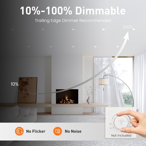 Fire Rated LED Dimmable Downlight Recessed Ceiling Spotlights IP65 White Chrome - Picture 3 of 12