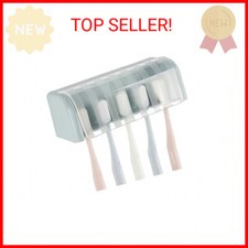 Toothbrush Holder Wall Mounted with Cover for Bathroom, 5 Slots Toothbrush Stora