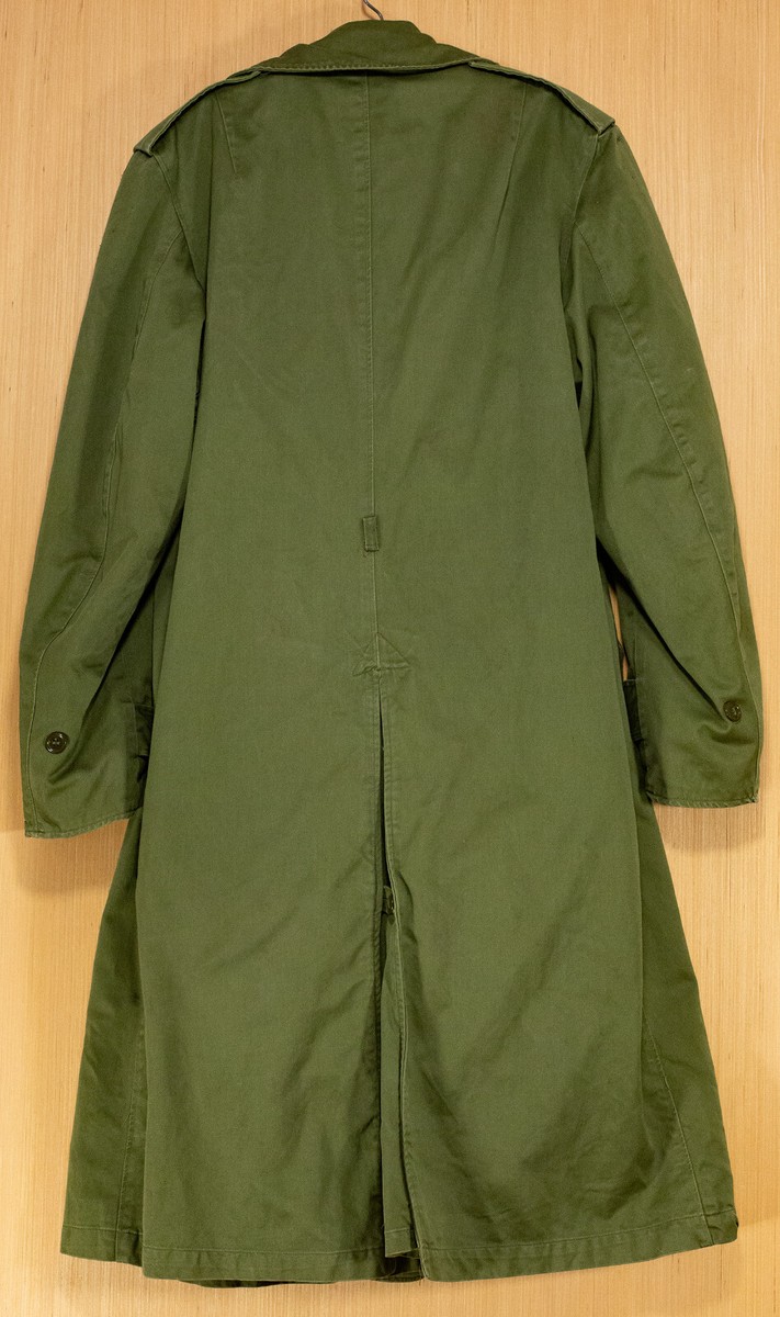 WWII US Army Cotton Trench Coat w/Wool Liner NOS. RE. 21676