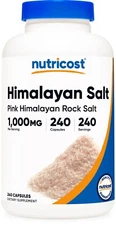 Nutricost Himalayan Salt (Himalayan Rock Salt) 1000mg, 390mg Sodium, 240 Capsule