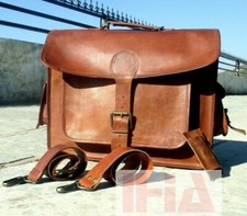 Vintage Leather Briefcase Satchel Handmade Brown New Shoulder Bag