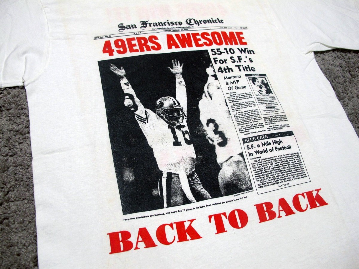 VTG San Francisco Chronicle 49ers Back to Back Super Bowl Champs t