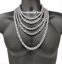 18"-30" HEAVY STAINLESS STEEL NOT PLATED Byzantine Box Necklace Mens Jewelry 8MM
