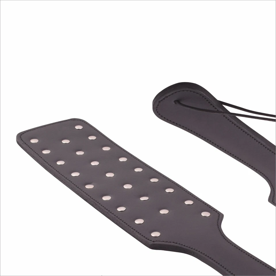 Paleta de nalgadas de cuero real hecha a mano BDSM cuero Slapper esclavo fetiche látigo Foto 2 de 4