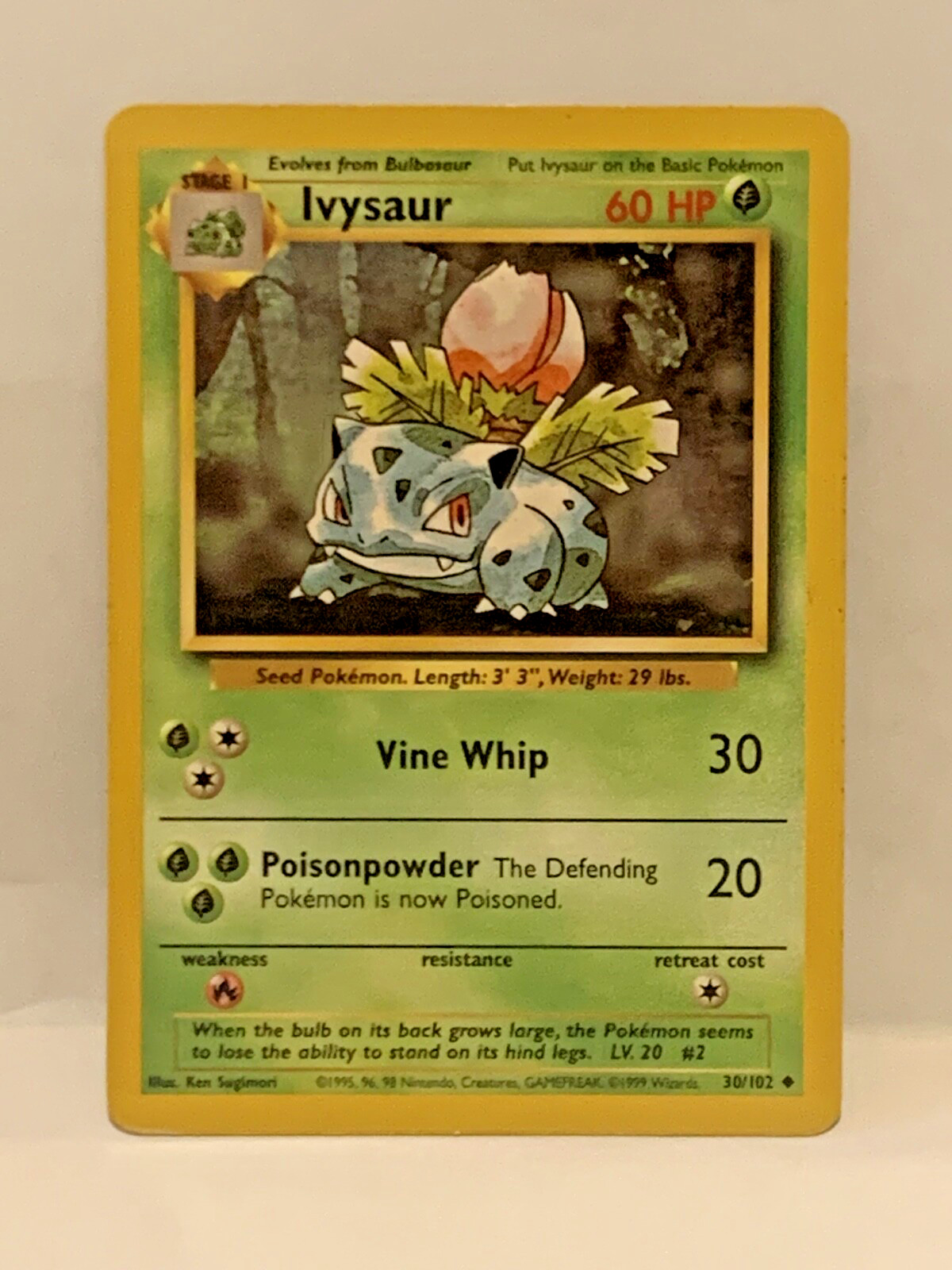 pokemon base set ivysaur 30/102 LP/NM 1999 WOTC TCG Rare