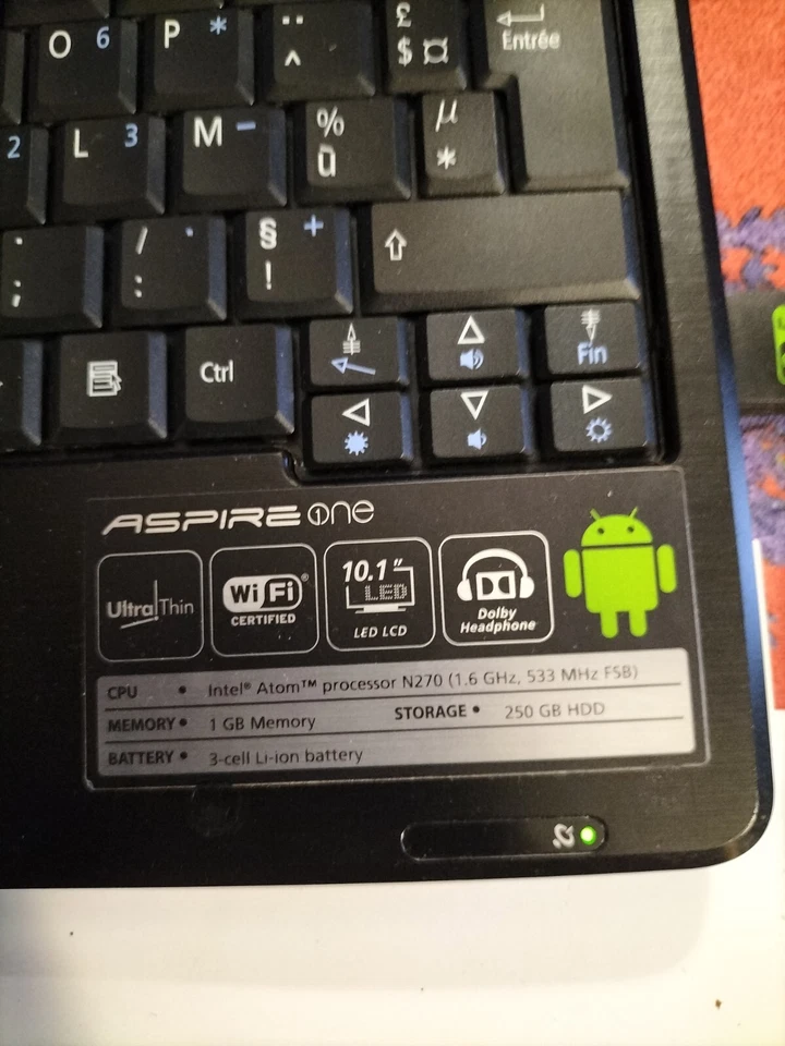 pc portable 10,1" ACER ASPIRE ONE 522 win 10 activé 200gb dd pack office - Photo 3/3