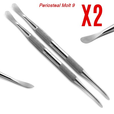 2 Pieces Dental MOLT # 9 Periosteal Elevators Implant Surgical Gingival Tissues