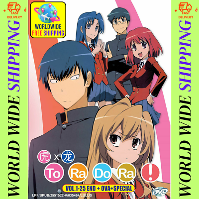 DVD Anime Toradora Complete TV Series Vol 1-25End + OVA + Special