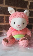 Animal Adventure Colorful Love Llama plush 12” Tall-Rainbow Heart Tags New