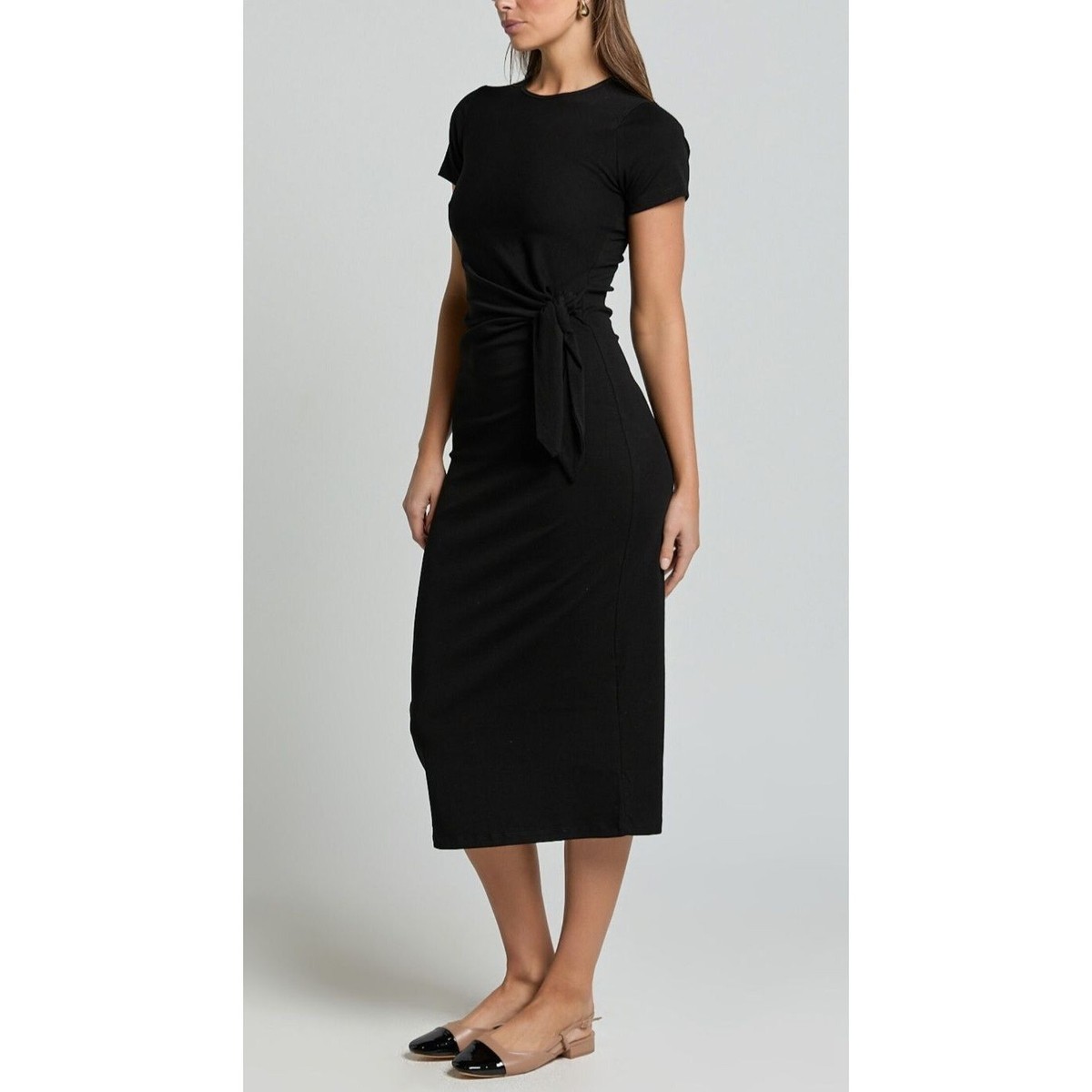 livi midi dress livi midi dress Ruffled Tie-Front Midi Dress