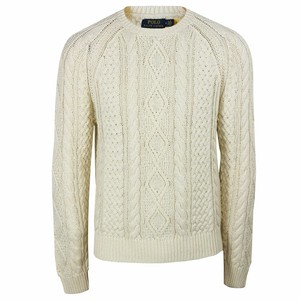 mens cable knit jumper cream