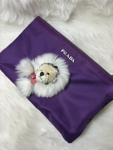 PRADA Pouch 1M1214 Tessuto Marilyn 2010 Nylon Pouch Multi-Case Purple 7.5in - Picture 14 of 21