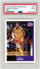 Lebron James 2019 Panini Chronicles score RED 140/149 PSA 9 MINT #607 lakers