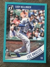 2018 Panini Donruss Base Teal Border /199 Cody Bellinger (Batting Los Angeles)
