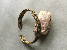 Vintage Braided Wheat Open Cuff  Viking Bracelet 7.5’ Unisex
