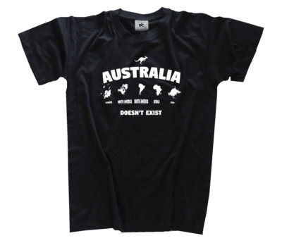 Australia Doesn't Exist Fun Verschwörungstheorie Australien Existiert ni T-Shirt