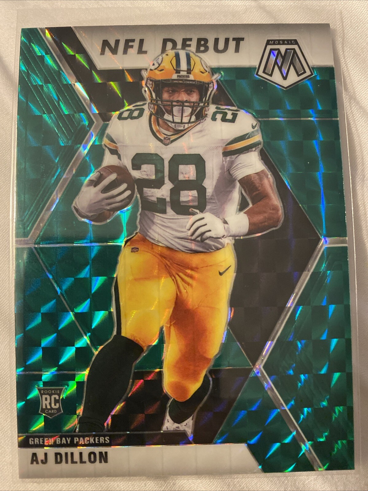 2020 Mosaic #279 Prizm Green AJ Dillon Green Bay Packers Rookie Debut RC 💎🔥🏈