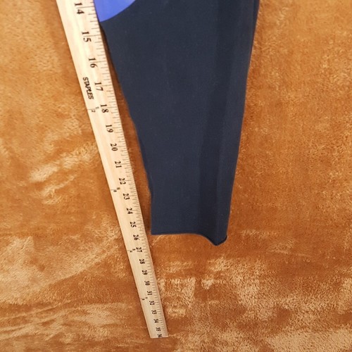 TNA Aritzia Leggings Womens Medium Black Pull On Colorblock Blue Stripe Cotton - 第 8/9 張圖片