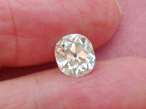 Antique old mine cut diamond with rounded shape