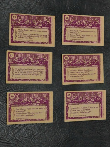 A&BC Chewing Gum Cards You'll Die Laughing: SPARES: Listed price per ONE Card - Picture 2 of 8