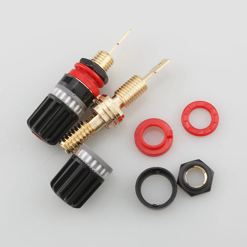 4x HIFI Messing Lautsprecher binding post Audiophile Verstärker Audio Connector - Picture 5 of 9