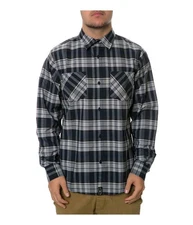 Fourstar Clothing Mens The Autumn Plaid LS Button Up Shirt, Blue, Small