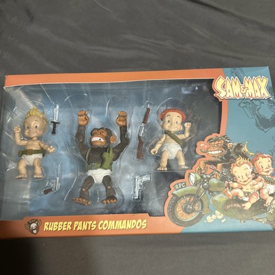 Sam & Max Deluxe Action Figure Set Rubber Pants Commandos Boss Fight Rare 2022
