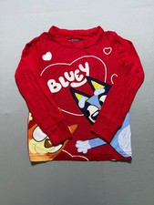 Bluey and Pretzel Character Valentines 2-Piece Pajama Set Toddlers 2T Red Comfy