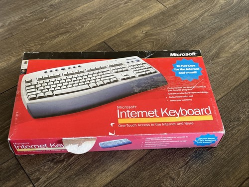 Microsoft Wired Keyboard Detachable Palm Rest Hot Key RT9410 X04-80803 OPEN BOX - Picture 1 of 12