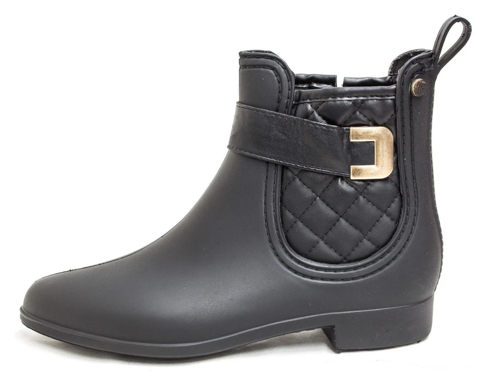 Henry Ferrera 绗缝 Clarity Sky-3 切尔西雨雪靴 防水 黑色 — 第 3/4 张图片