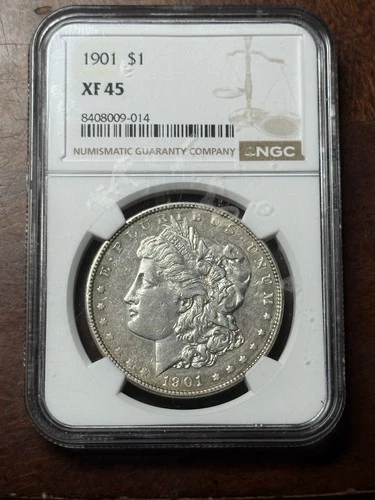 1901  Morgan Silver Dollar.  NGC XF 45. Very Rare Date.